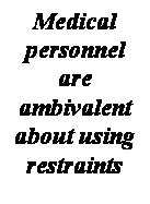 תיבת טקסט: Medical personnel are ambivalent about using restraints 